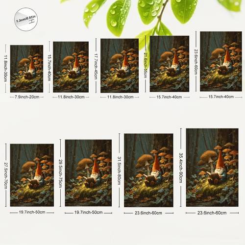 2d flat 1pc framed forest gnome reading book wall modern suitable for living room room decor wrap around canvas frame with hanging hooks picture for home office study dining room decoration 2d flat