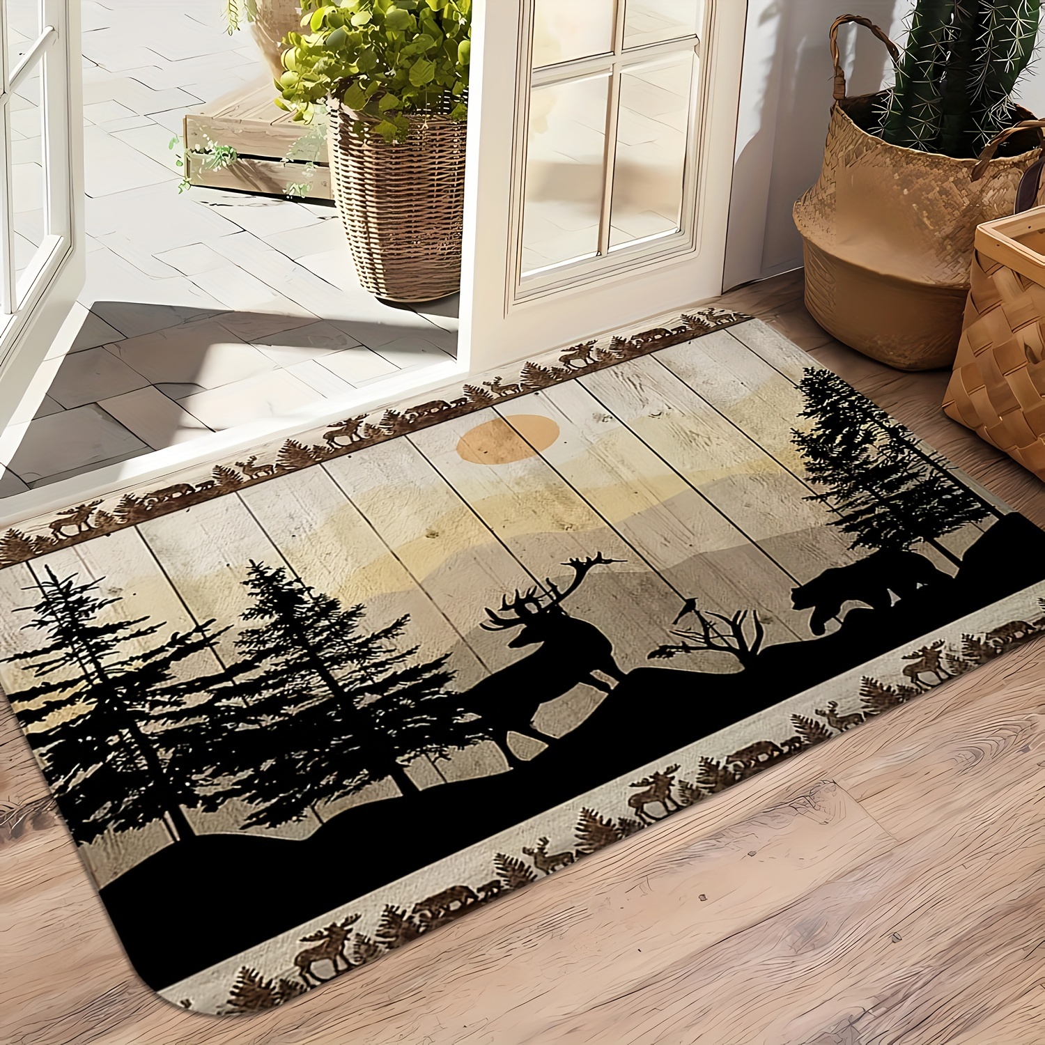 

Pattern Door Mat, Non-slip, Easy Clean, Stain Resistant, Machine Washable, Absorbent Mat For Bathroom, Living Room, Bedroom, Kitchen, Office, And Vacation Home Decor - Polyester Fiber, Bathroom Mat