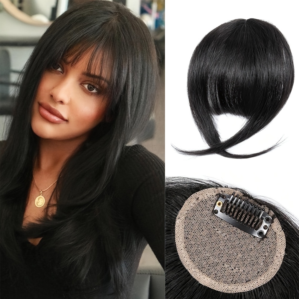 Clip in long 2024 bangs human hair