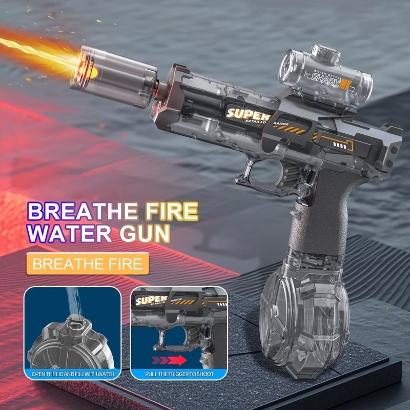 Electric Water Gun - All-Season Fun with LED Flame, Summer Party Toy for Boys and Girls, Perfect Gift for Holidays & Birthdays