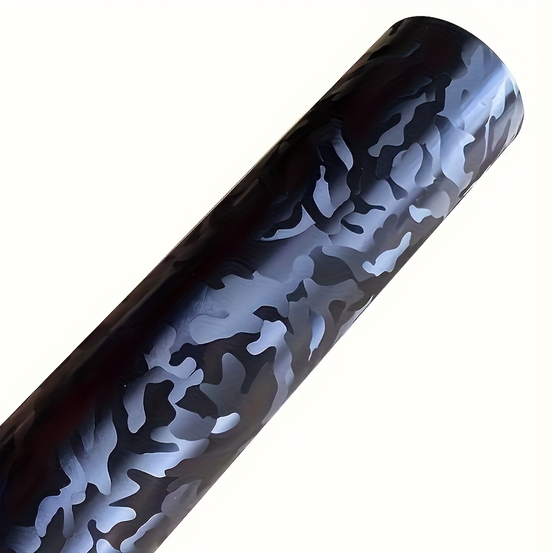 Fiber Camouflage Car Wrap Roll With Release Self Adhesive Decal Wrapping Black Pattern Vinyl Wrapping