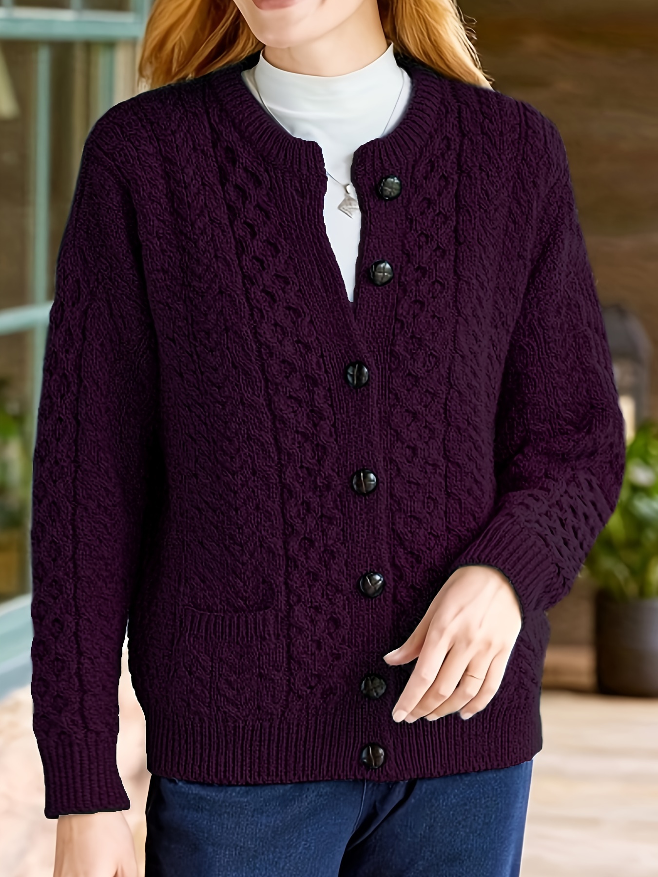 Purple cardigan womens best sale