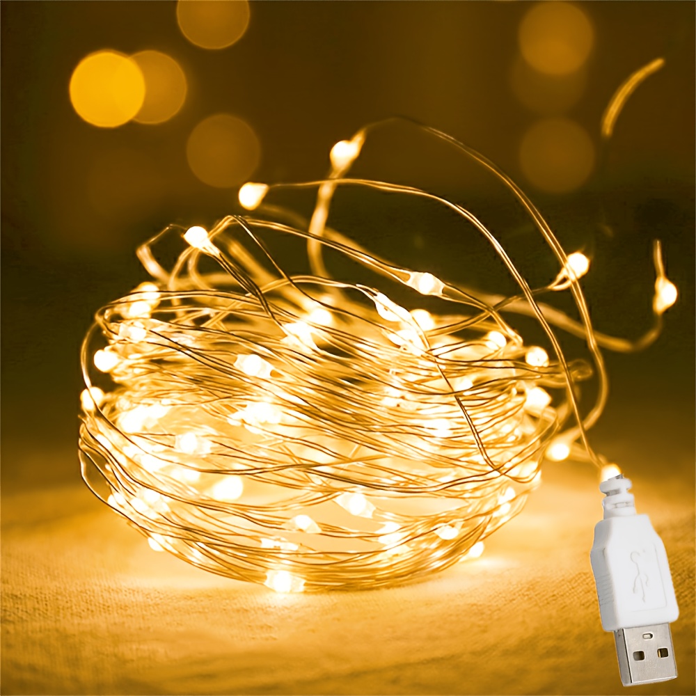 item picture 20 50 100 led usb fairy string lights with wire for holiday lighting   usb suitable for wall decoration in parties weddings festivals indoor rooms bedrooms dining tables and home decor for ramadan and christmas
