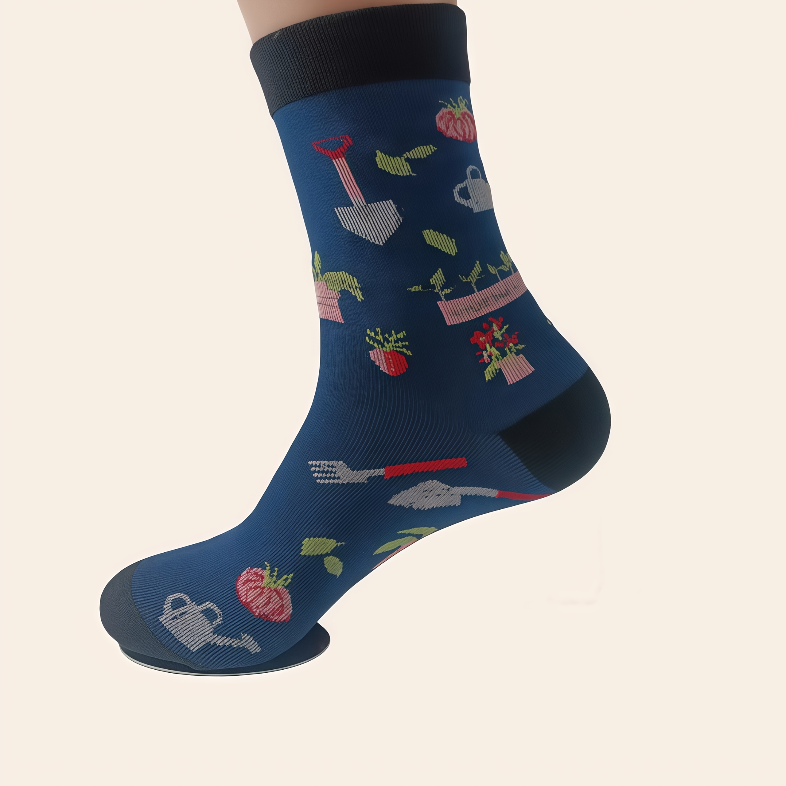 E-shop 1 Paar Cartoon Gartenmuster Lange Socken Unisex Mode Trendy Individuelle Bequeme Socken