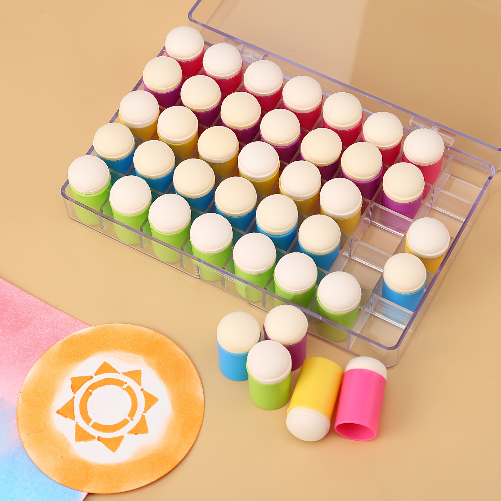 40-Piece Finger Sponge Daubers Set For Art, Crafts, Painting, And Card Making:Office & School & Business & Industrial