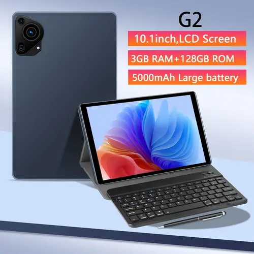 tablet 2024 brand new 8 1 tablet 10 1 inches 2 in 1 tablet with keyboard 3gb 128gb storage wifi tablet 5000mah battery 16mp camera protective case and stylus