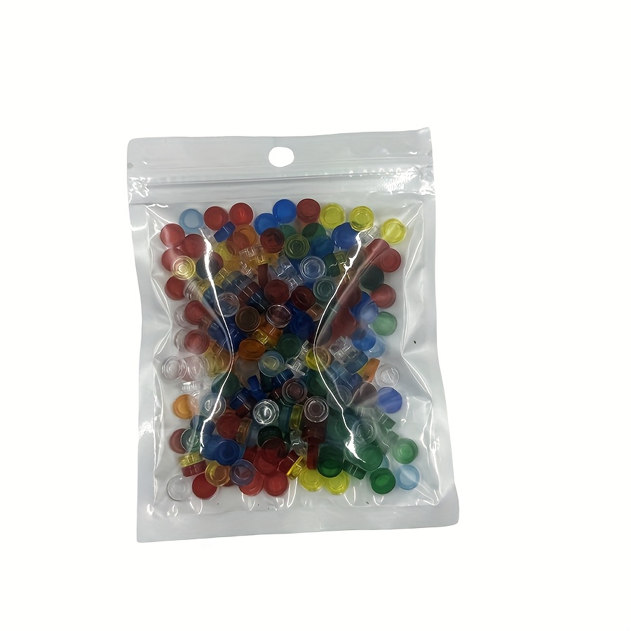 Image of 200pcs Of Colored Flat Tiles, 1x1 Round Bricks, Suitable For Moc Building Block Projects, Ideal For Mosaic Portrait For Kids.