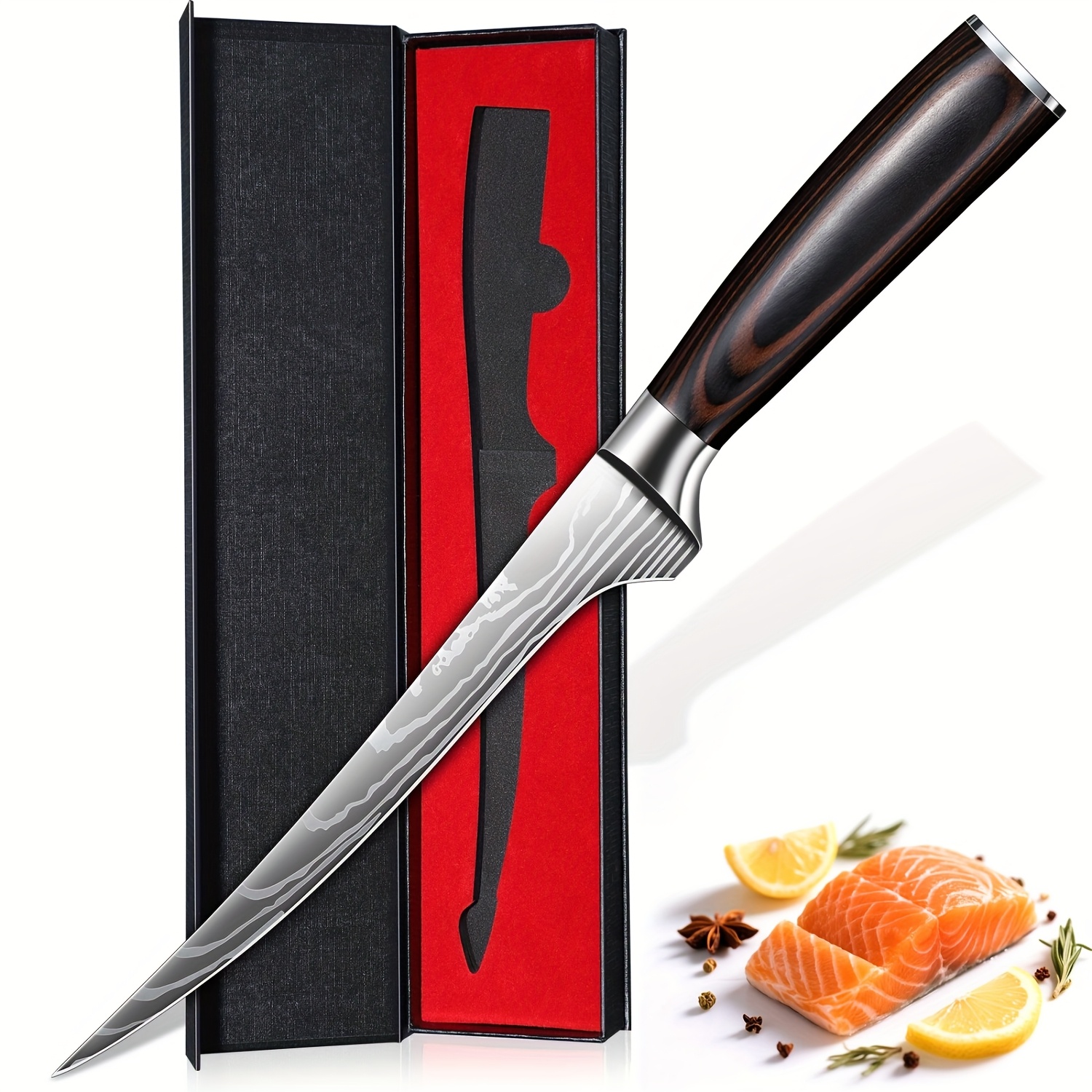 TEMU Damascus 7-inch Boning Knife