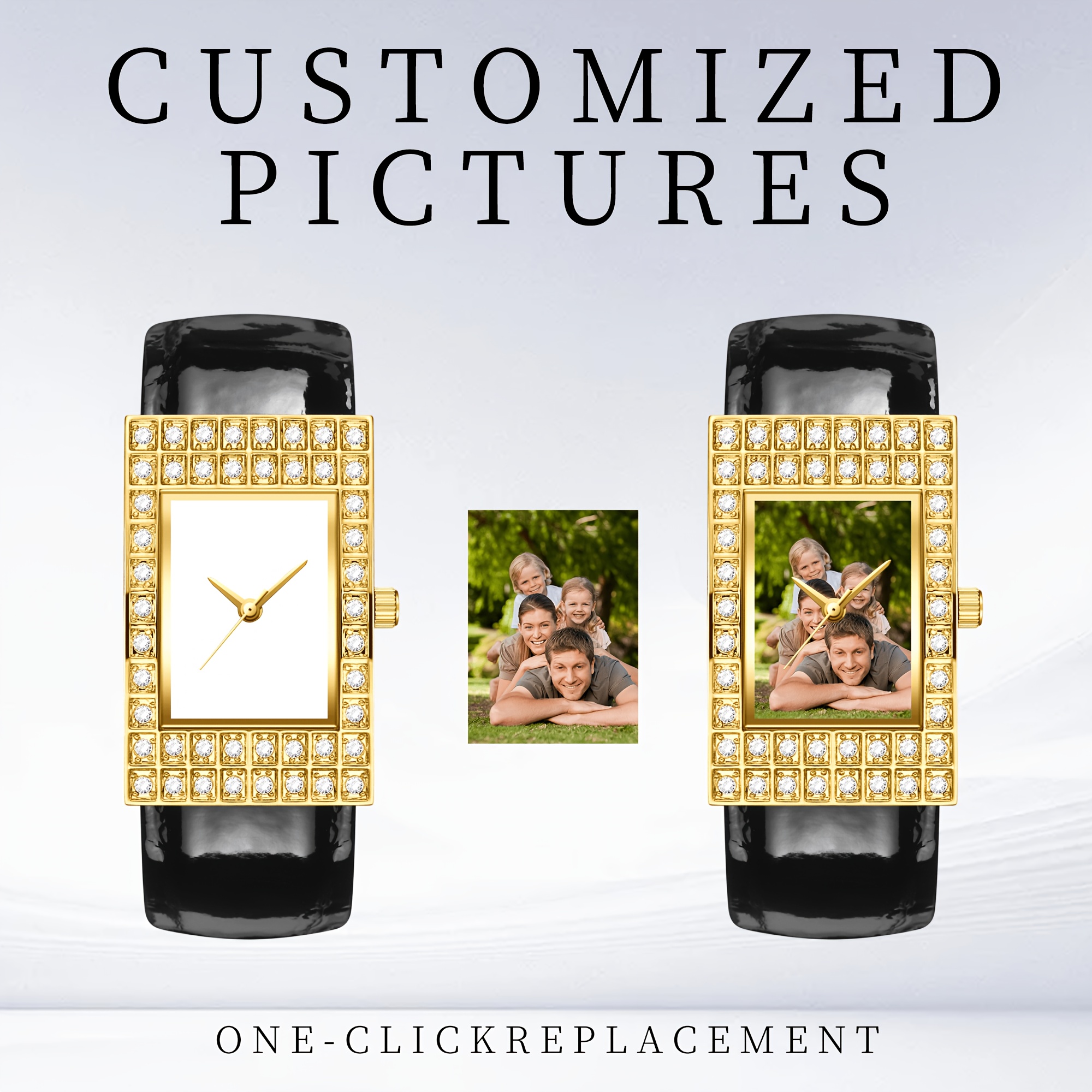 Vintage Full-Circle Rhinestone-Bordered Women's Quartz Watch