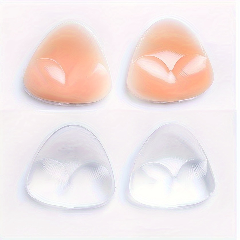 

1 Pair Solid Silicone Reusable Breast Pads, Invisible Anti-convex Breast Lift And Push-up Pads, Women's Lingerie And Underwear Accessories