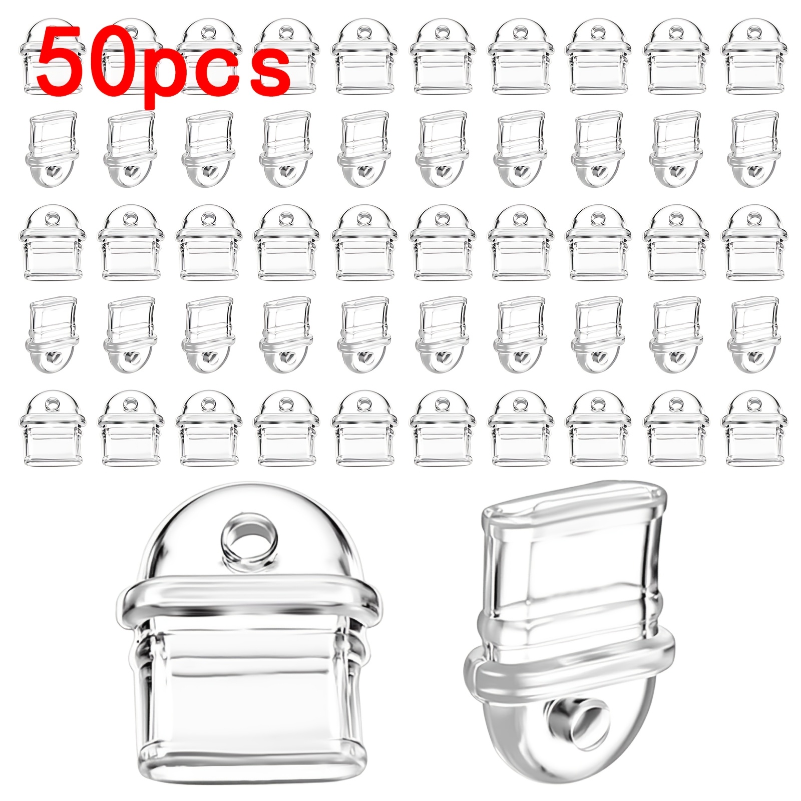 TEMU 50pcs Cache-Port Anti-Poussière Blanc en Silicone Type-C, Bouchon de Port de Charge Transparent Anti-Obstruction, Bouchon Anti-Poussière pour