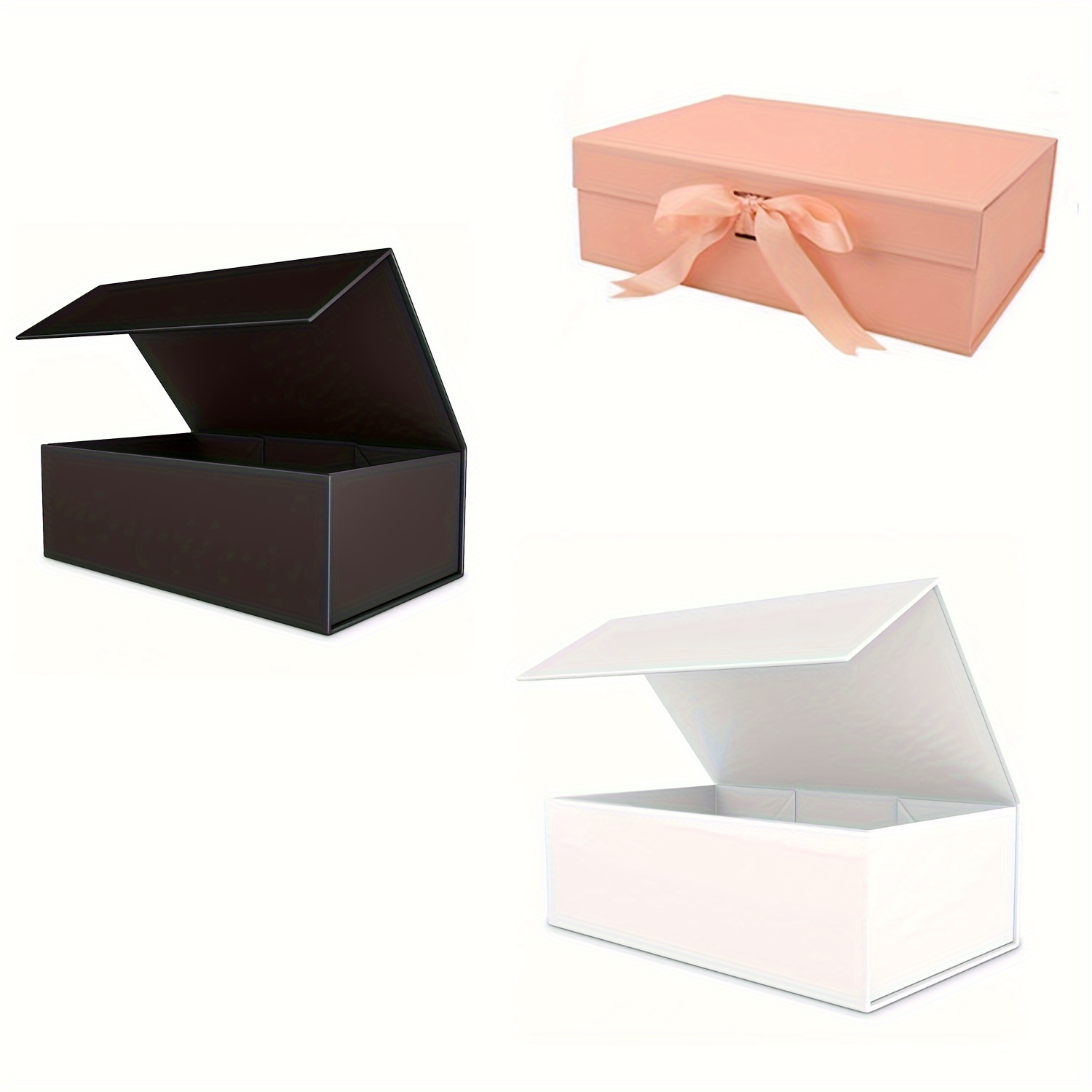 

Rose Golden Foldable Gift Box With Magnetic Closure - Black, White, And Pink Options - Perfect For Bridesmaid, Birthday, Or Any Special Occasion - Paper Material