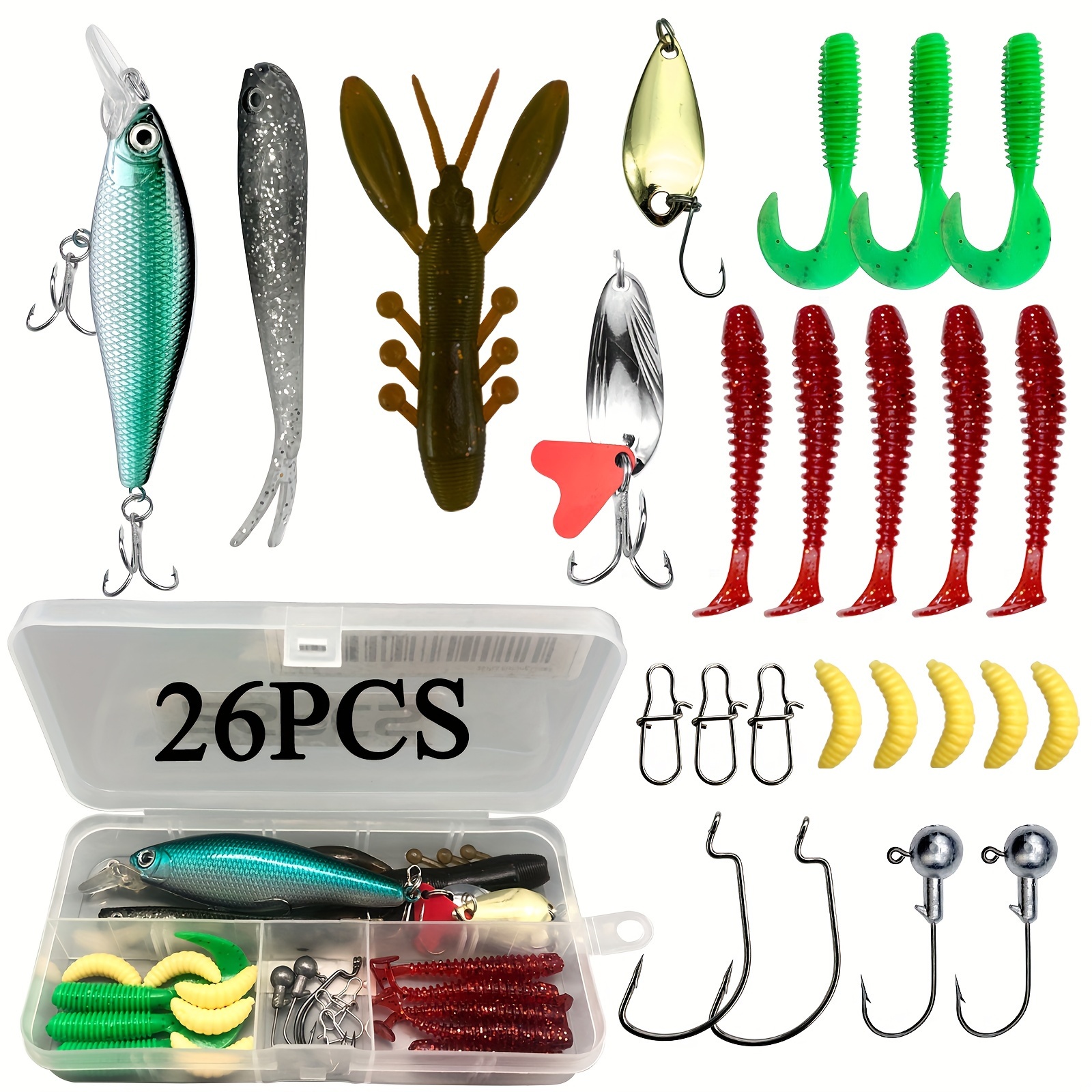 Bait Freshwater Tackle PLUSINNO Fishing Lures, 137Pcs Tackle Box