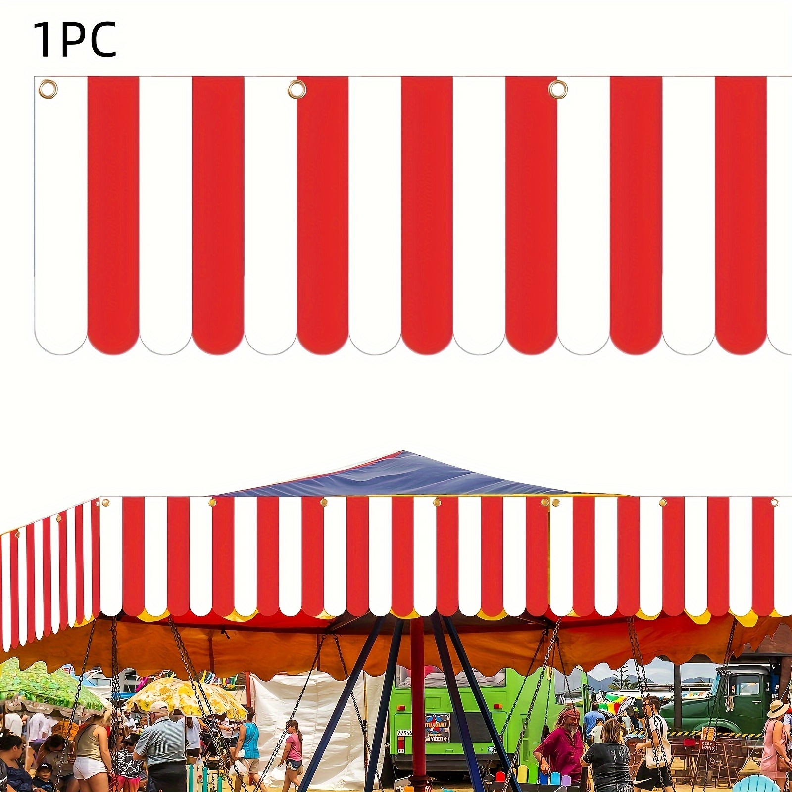 6er-Set Karnevalszelt-Dekorationen – Rot-weiß Gestreift, 25 X 200 Cm – Perfekt Für Zirkus-Partys, Mottodeko Innen & Außen
