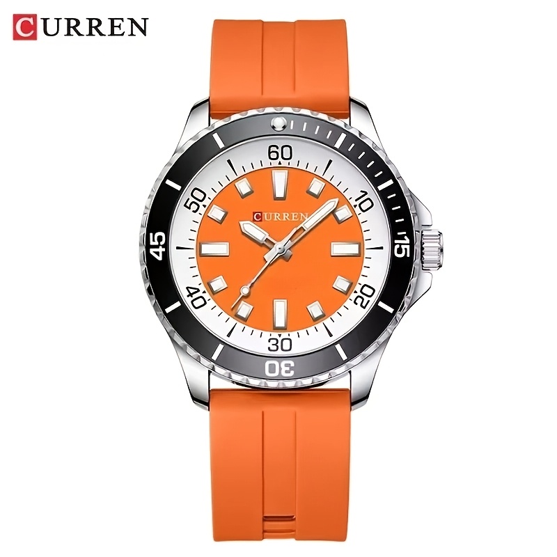 TEMU 8448 Men's Fashion And Leisure Watch Large Dial Luminous Silicone Strap Sports Men's Watch