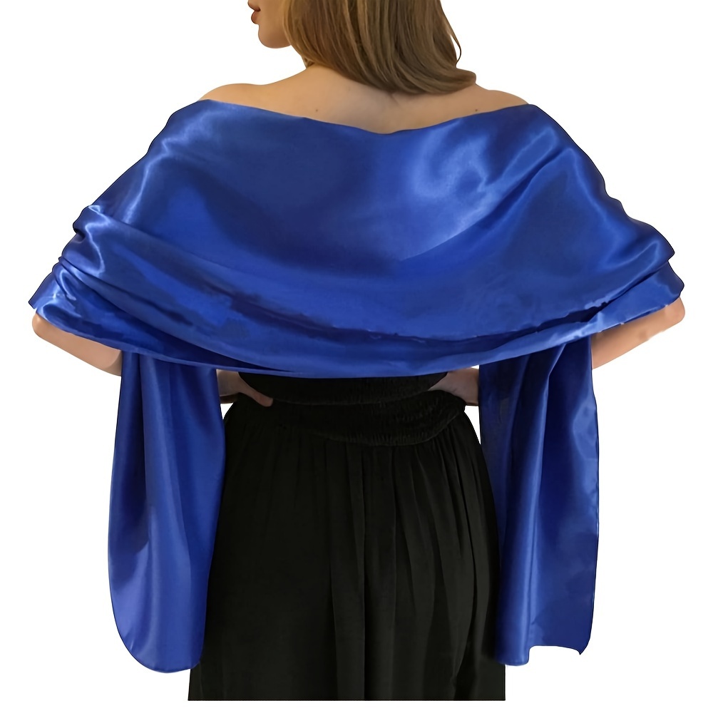 TEMU Pcs Satin Dress Shawl Women's Extra Long Scarf 65*220cm/25.6*86.6inch Polyester Suitable For Bridal Parties Graduation Wedding Decoration Dances