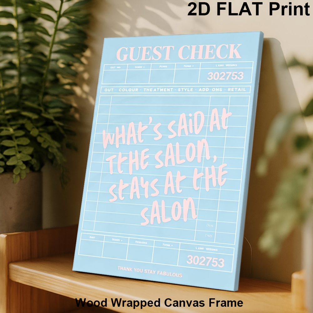 2d flat 2d flat posters and prints 1pc framed anime canvas poster hanging wall decor salon quote painting poster pastel   guest check themed poster whats   at   stays at   artwork