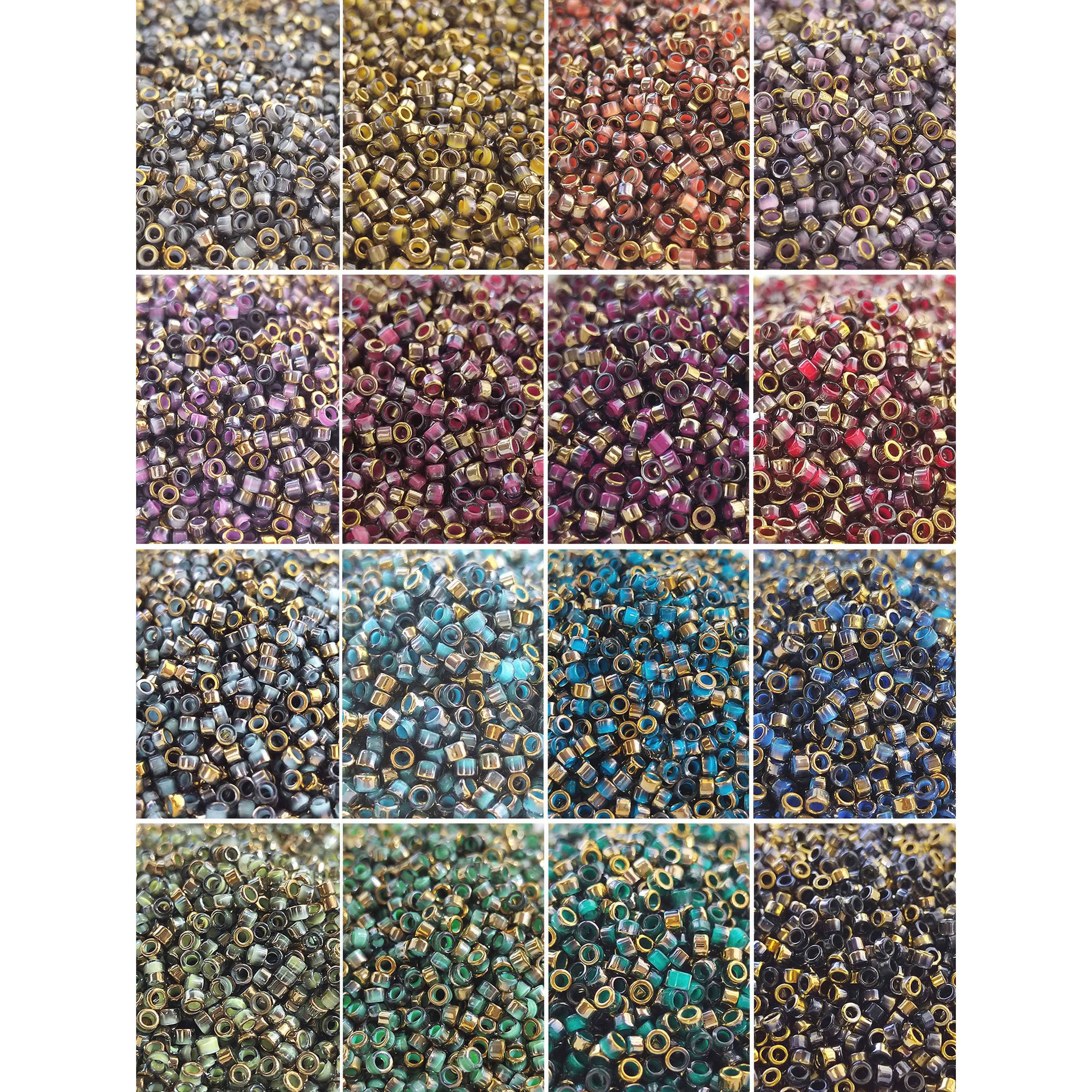 TEMU 5700pcs 16 Colors Gradient Golden Glass Antique Beads Barrel Beads Suitable For Diy Bracelets, Necklace, Hand String, 80g/2.82oz 2.5mm