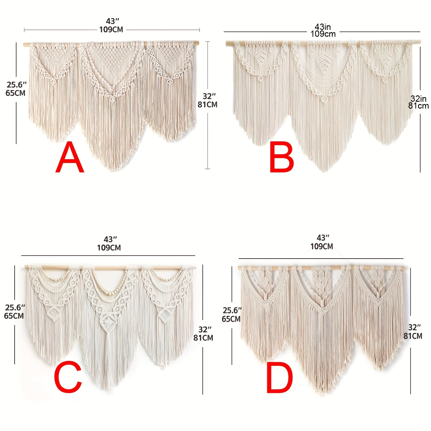 1pc bohemian style tapestry   with wooden sticks headboard decoration tapestry