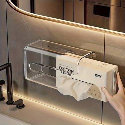 premium transparent modern tissue box organizer is suitable for toilet kitchen multi purpose storage box
