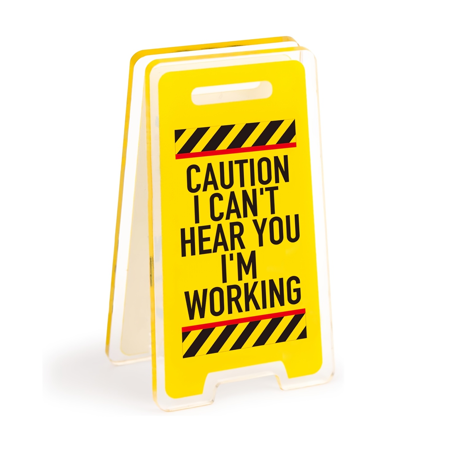 

Acrylic Desk Sign Statue - Humorous Office Decor Accessory For Men And Women, "caution I You I'm Working" Message, No Power Needed, Ideal Gift For Colleagues 2d