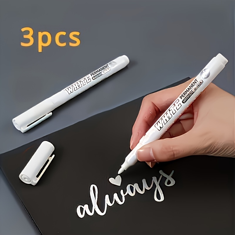 TEMU 3pcs White Markers, Paint, Oil-resistant Tire Paint, Graffiti Markers, Permanent Gel Pens, Art Supplies, Craft Supplies, Drawing Supplies,