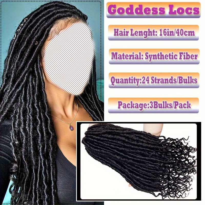 3packs goddess box braids crochet hair 20 inch 16 inch solid ombre boho crochet twist braids   locs with curly ends dreadlocks 24 strands   for   bohomian box braids crochet   locks hair extensions soft re looped details 6