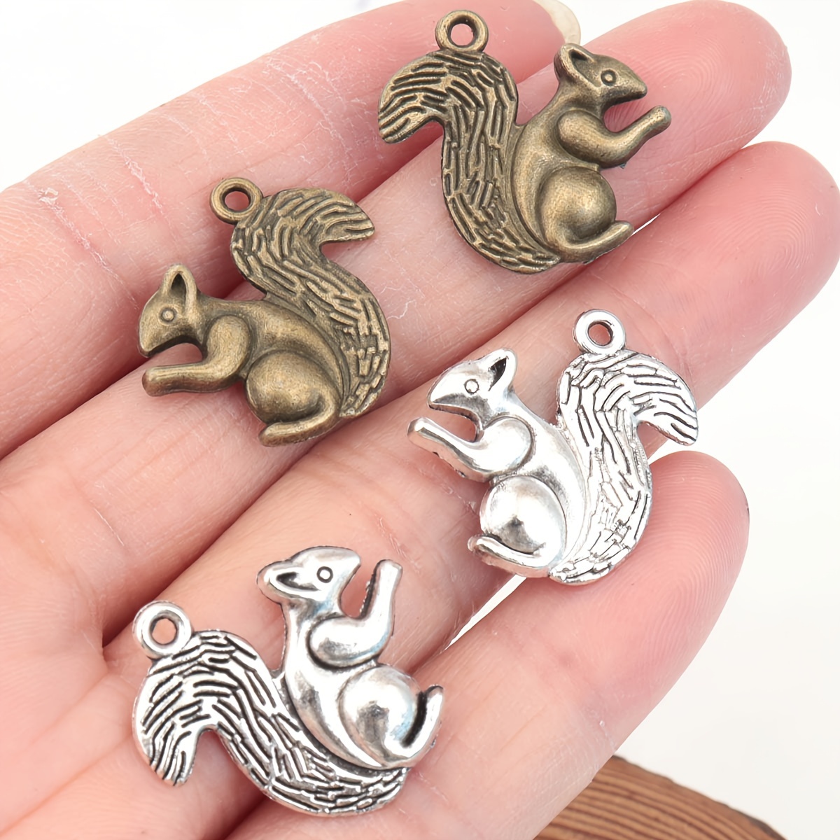 

20/50pcs Vintage Squirrel Charms, Antique Silvery & Bronze, 18x21mm - , Earrings, Necklaces, Keychains & Fashion Accessories, Charms For Jewelry Making