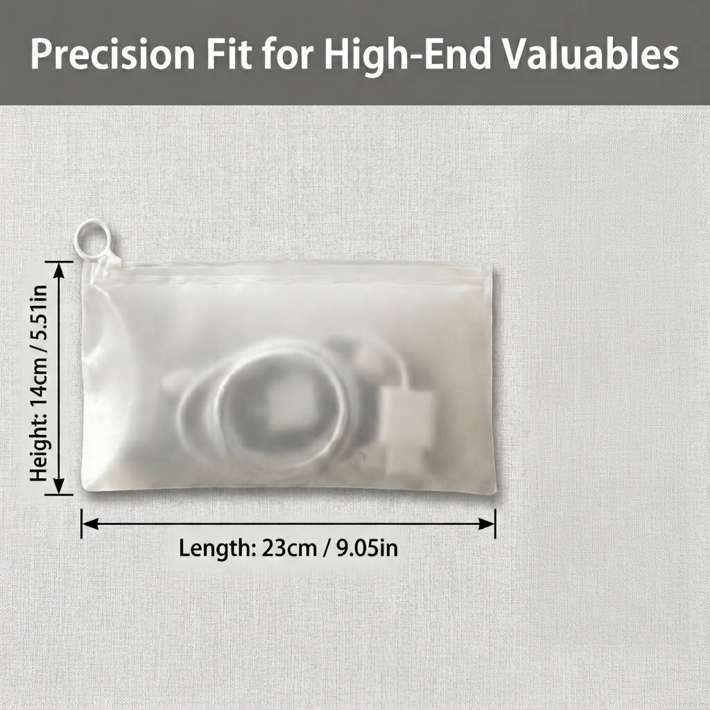 5pcs Set of Clear Storage Bags with White Zipper Pulls