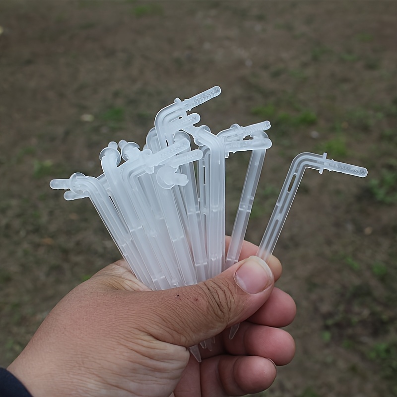 40pcs Transparent Bent Arrow Drip Heads For 1/4 Inch Garden Hose, Irrigation Pot Plant Drip Irrigation Connectors