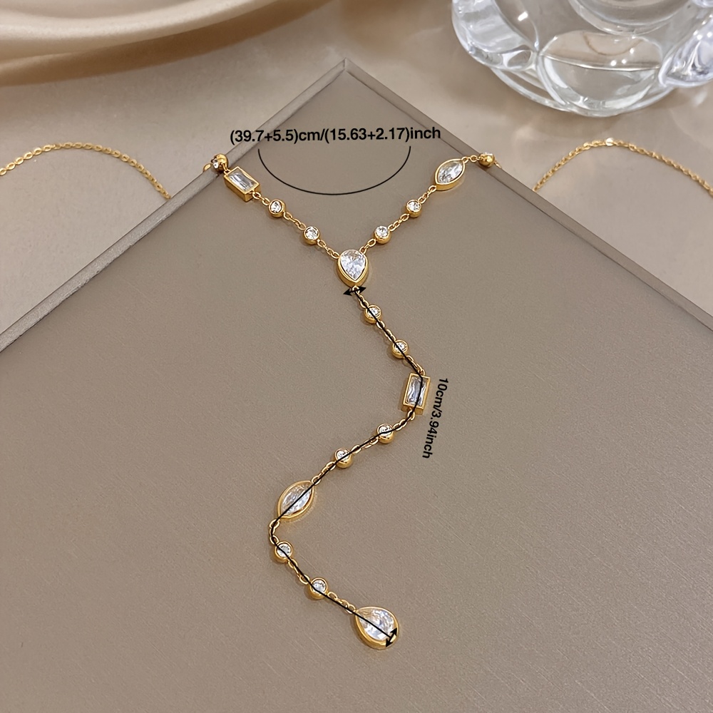 Women's Elegant Teardrop Synthetic Cubic Zirconia Necklace