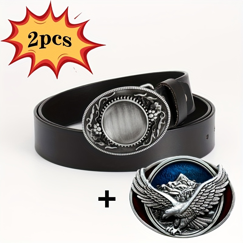 Retro Gothic Leather Belt Set Punk Style Unisex Belts