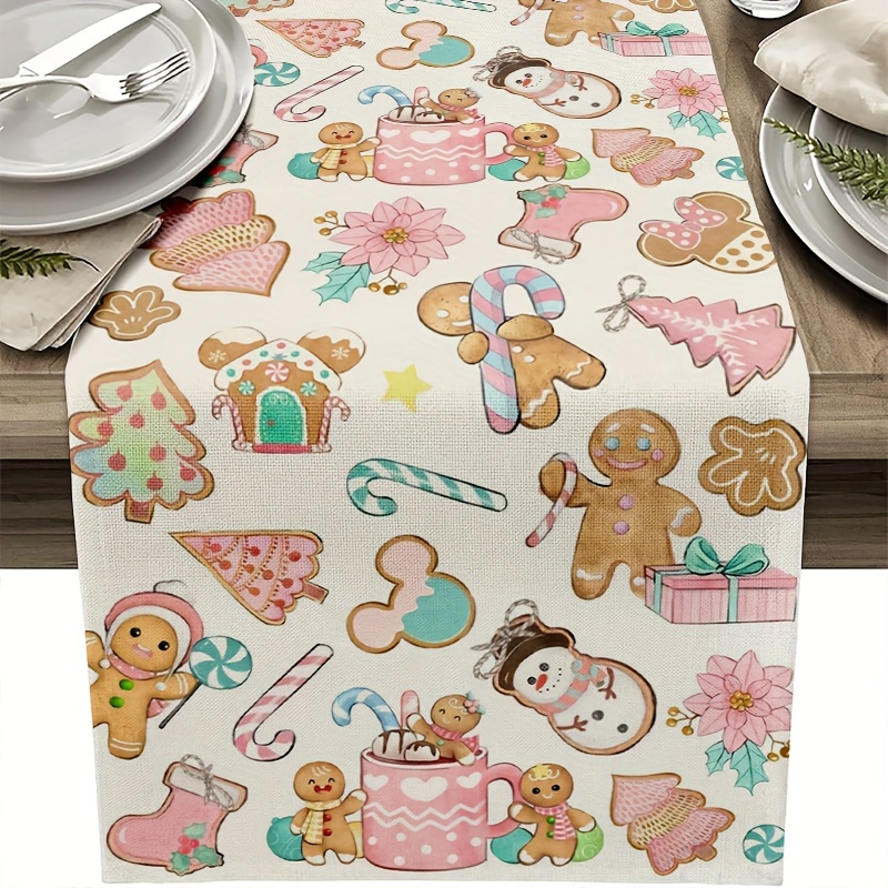 

1pc Christmas Polyester Table - , -, Rectangular Tablecloth - For And Parties,