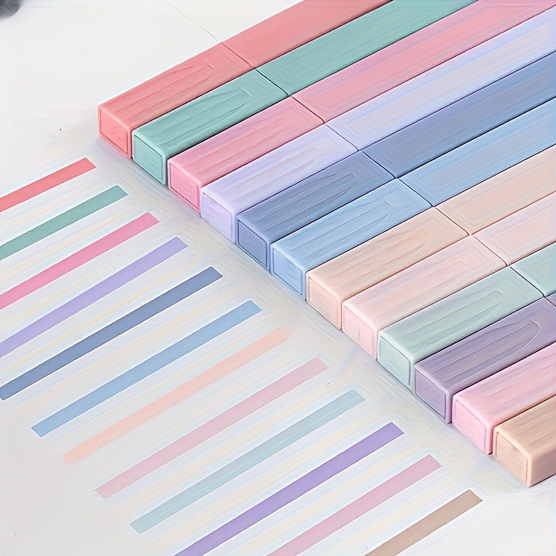 TEMU 12pcs Pastel Highlighter Set - Non-bleeding, Fringe-free, Journals, School & Office Supplies - Ideal Easter Gift, School Supplies|pastel Colors|