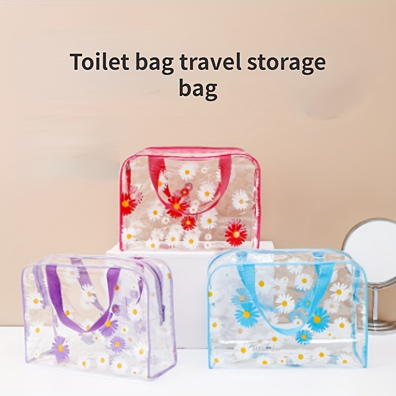 

1pc Pvc Makeup Bag, Wash Bag, Portable Large Capacity Waterproof Wash Bag, Travel Storage Bag