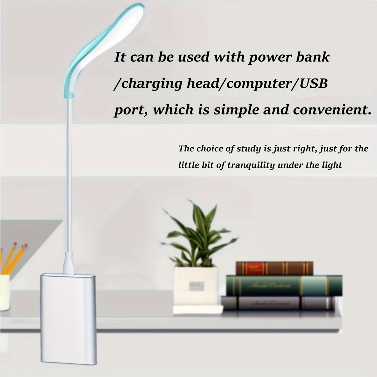 USB Plug-In Gooseneck Bedside Lamp, Adjustable Angle Reading Light