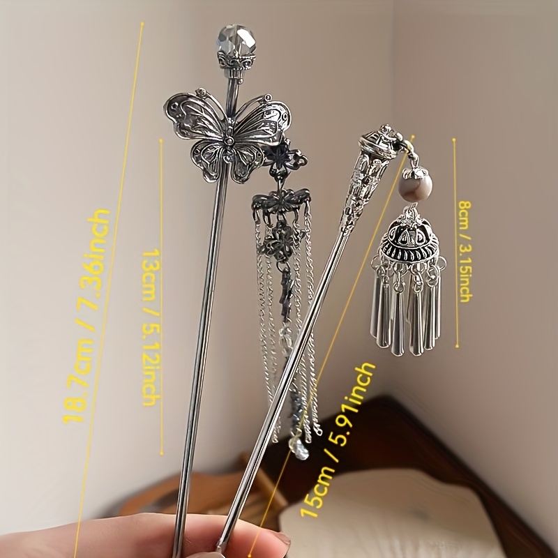 5pcs new retro tassel hairpins high end updo styling pins elegant metal hair accessories for   gift for daily and casual wear Product details 5