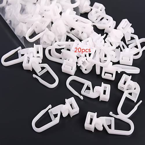 20pcs curtain rod set with pleated foldable hooks no drill track