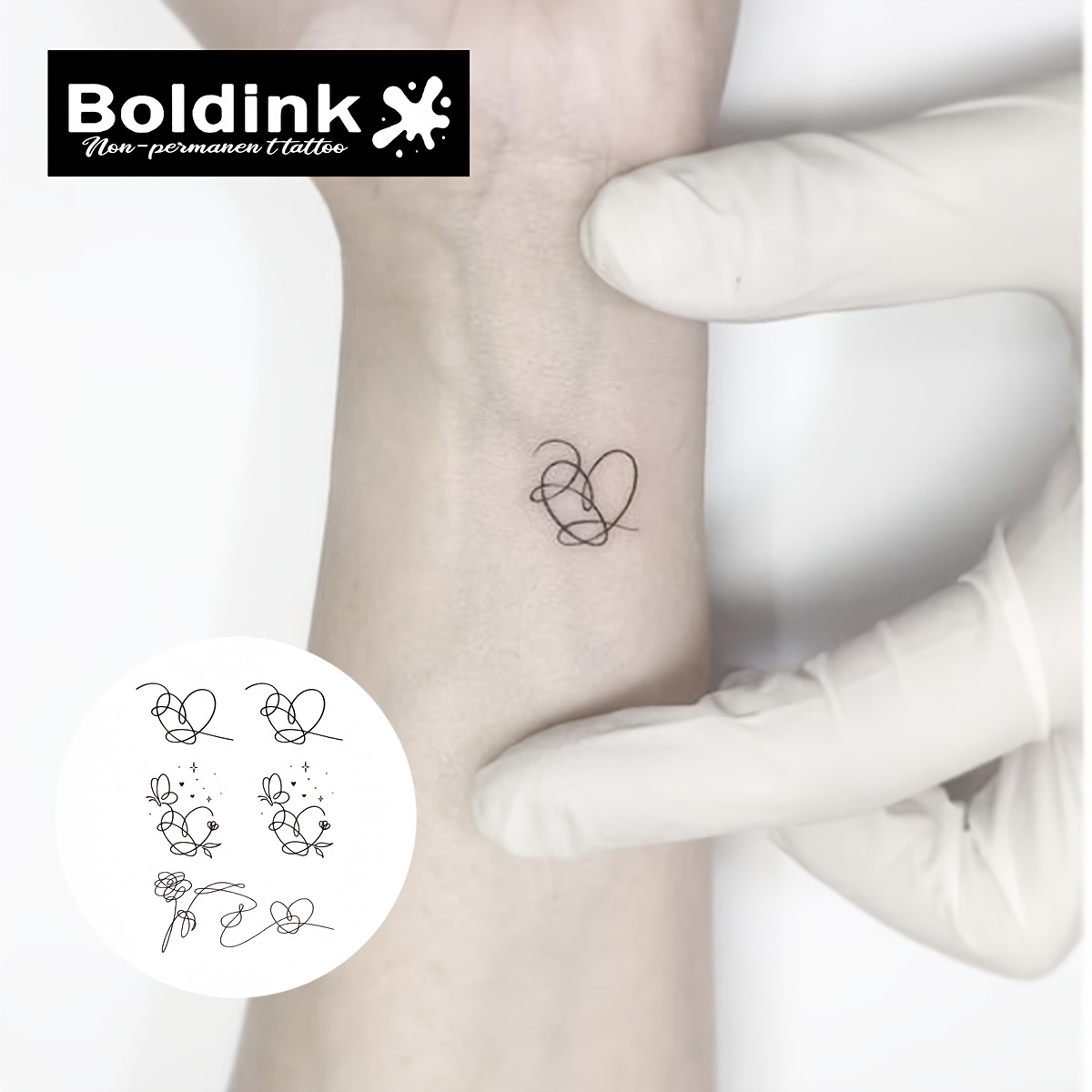 Boldink Love-inspired Temporary Tattoos - Waterproof, Long-lasting 1-2 Weeks, Realistic For Couples