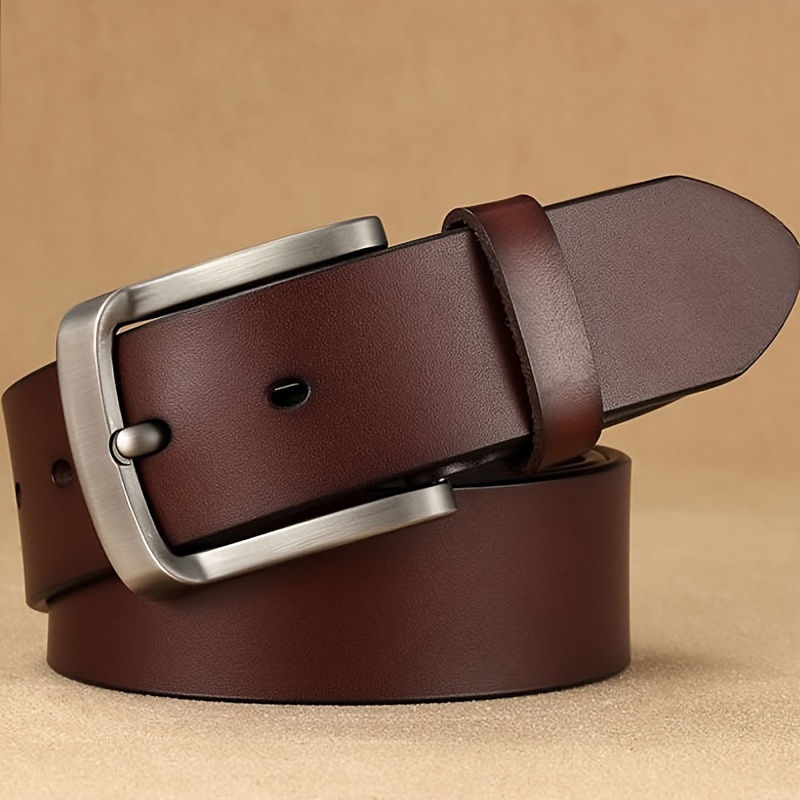 

Vintage Style Men's Leather Belt With Automatic Buckle - Suitable For Young And Middle-aged Professionals