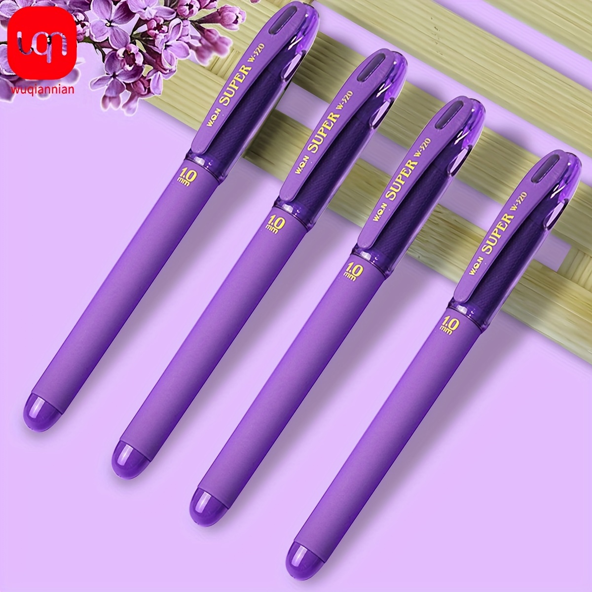 

Ergonomic Wqn Super 1.0mm Thick Point Grape Purple Waterproof Ballpoint Pen - Perfect For Daily Writing, Meetings, And Signing Contracts