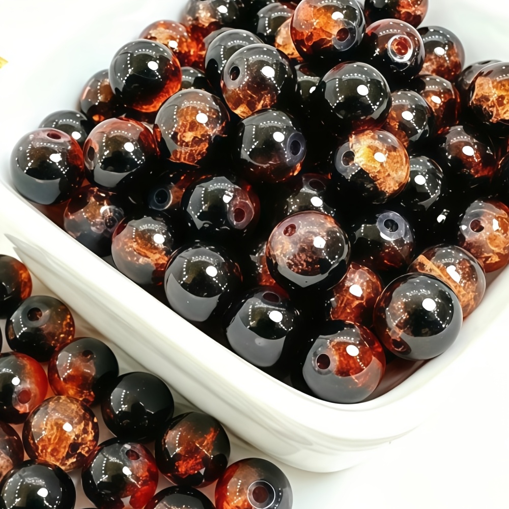 TEMU Perles rondes 8 mm, 198 pièces, motif , couleurs mélangées. Utilisées pour la fabrication d'accessoires que bracelets et , avec une fabrication