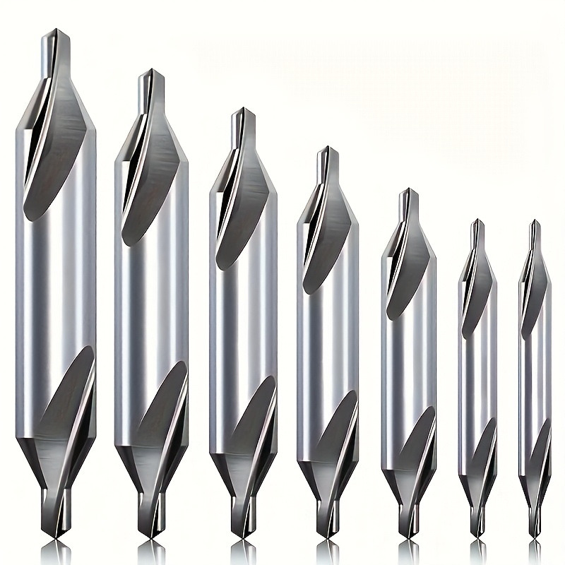 Image of 7pcs Center Drill Bit Set 60 Degree Angle Center Lathe Metal Working Tool