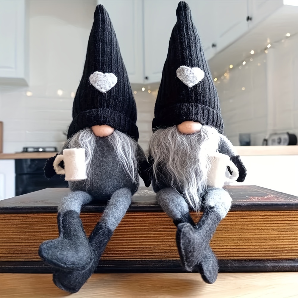 

Coffee Gnomes Plush Bar Decor, Handmade Swedish Tomte Gnomes Gifts Farmhouse Scandinavian Figurine Gnome For Home Kitchen Coffee Station Table Shelf Decor