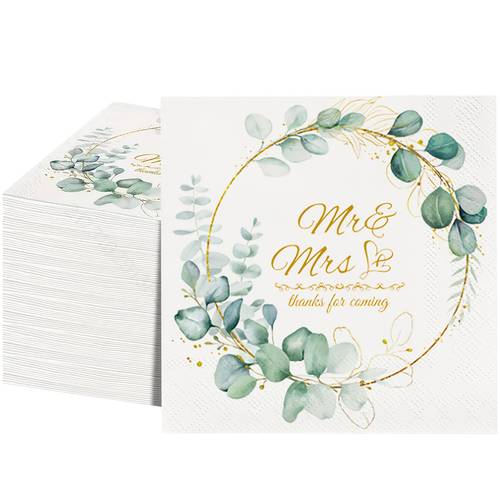 100pcs wedding napkins bridal shower napkins reception wedding cocktail napkins for mr mrs table decorations engagement party supplies decorations and wedding shower