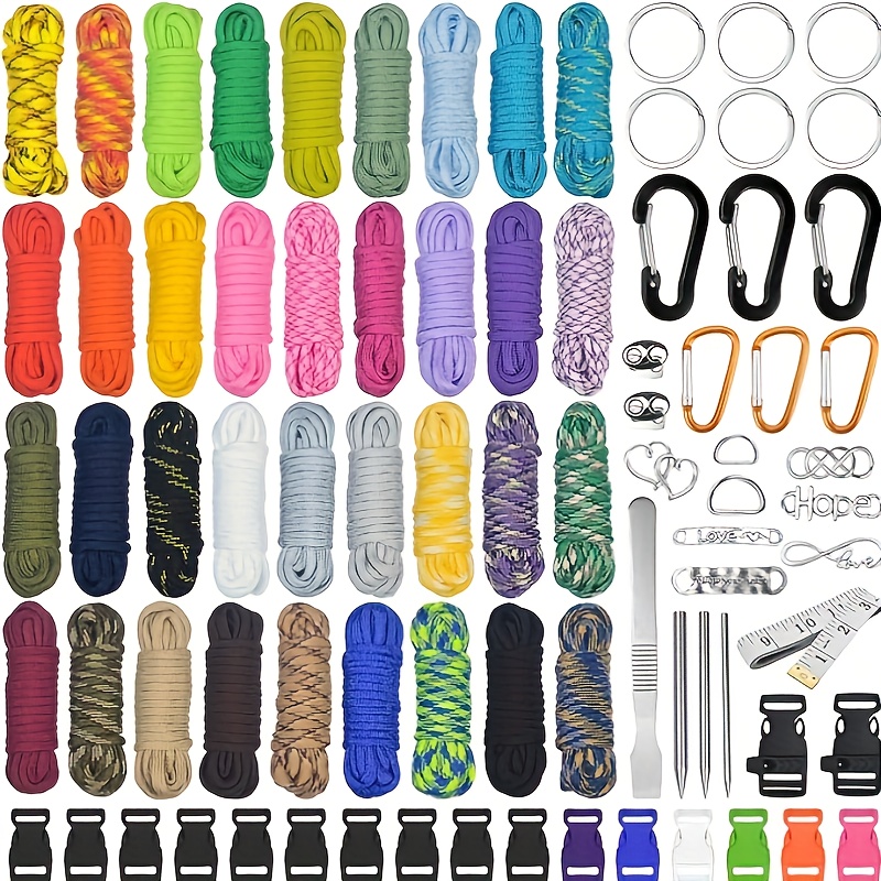 

Ensemble de cordons en nylon pour bracelet DIY, comprenant un assortiment de cordes multifonctionnelles, une boucle de corde et une aiguille de couture.