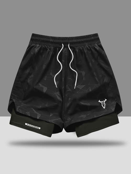 RDX Men's 2-in-1 Running Shorts – Breathable With 2 Zipper Pockets & 2 Phone Pockets