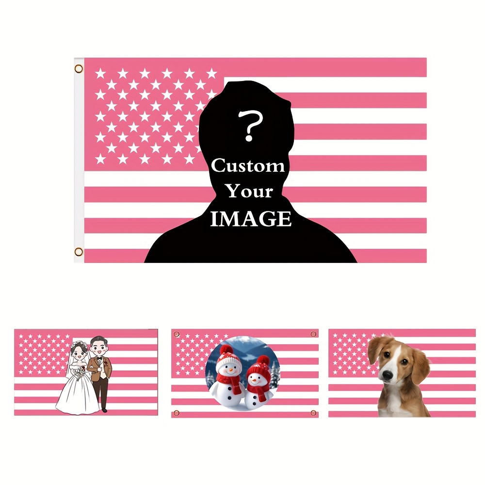 

Customizable Pink American Flag - Personalized Polyester, Single-sided Printing, For Indoor And Outdoor Use, Ideal For Gardens, Clubs, Parties, Dorms, Living Rooms, Bedrooms