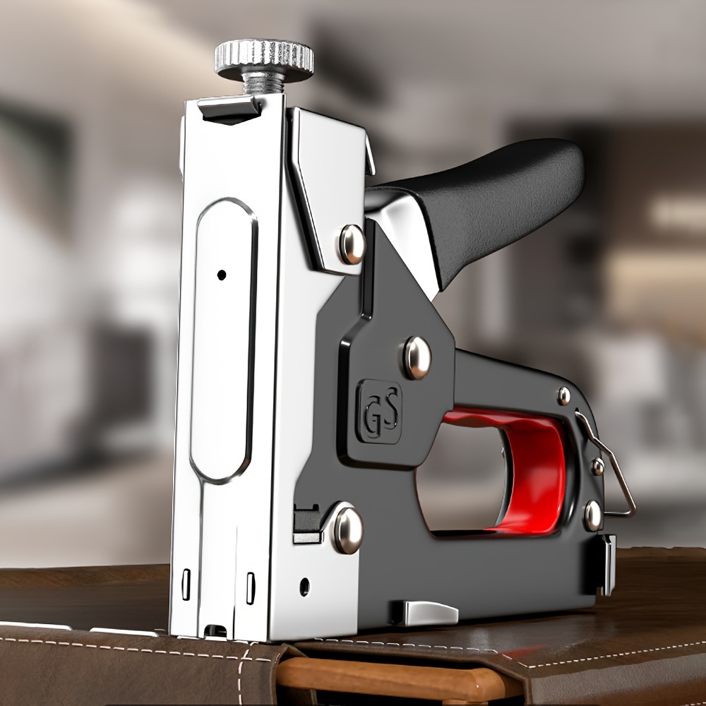 1pc heavy duty nailing machine stapler shooting nail gun manual nail gun nail gun which used to install t shaped nails u shaped nails i shaped nails and n shaped nails suitable for decoration furniture wooden etc details 4