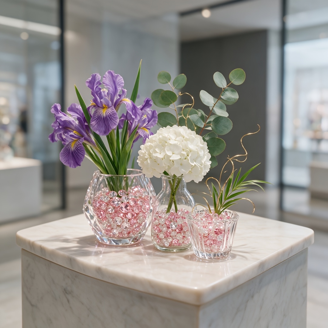 TEMU 2983 piezas de diamantes de acrílicos rosas y transparentes, relleno para de decoración del hogar, relleno de adorno de lujo con , de mesa para